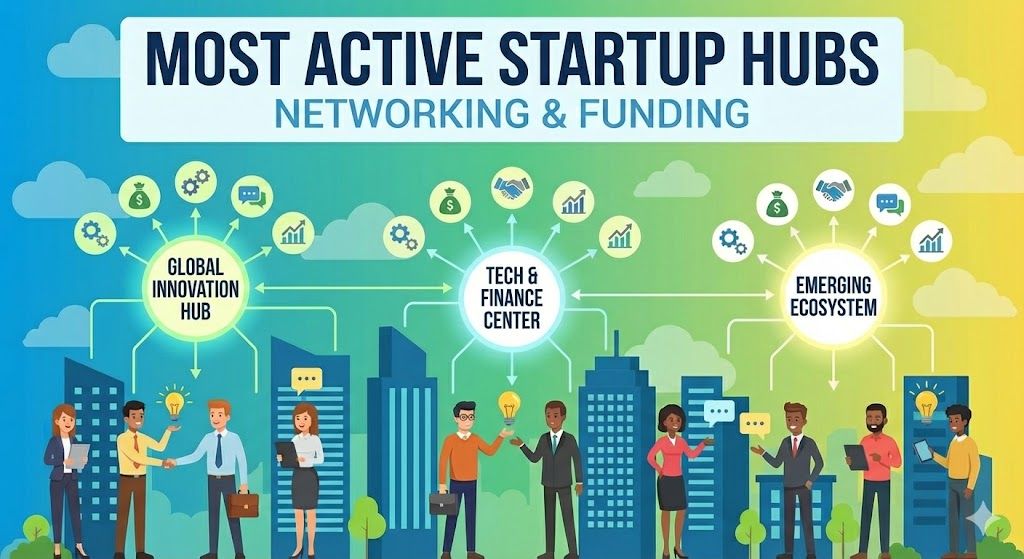 Featured image for Most Active Startup Hubs for Networking and Funding in 2026